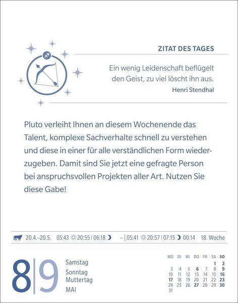 Produktbild: Sch&uuml;tze Sternzeichenkalender 2027 - Tagesabrei&szlig;kalender - Ihr Horoskop f&uuml;r jeden Tag