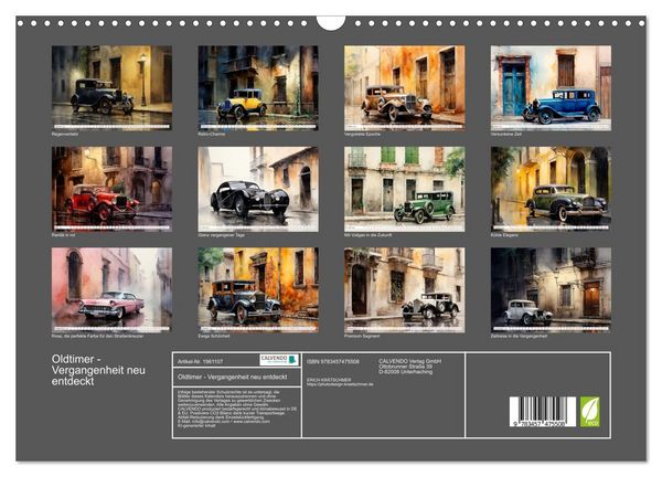 Produktbild: Oldtimer - Vergangenheit neu entdeckt (Wandkalender 2026 DIN A3 quer), CALVENDO Monatskalender