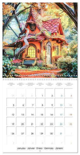 Produktbild: Cabanes f&eacute;eriques (Calendrier mural carr&eacute; 2026 30x30 cm) Calendrier double avec une page pour vos prises de notes