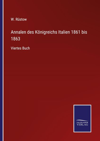 Produktbild: Annalen des K&ouml;nigreichs Italien 1861 bis 1863