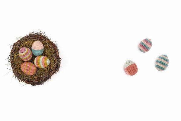 Produktbild: Ricorumi H&auml;kelset "Ostereier Earthy"