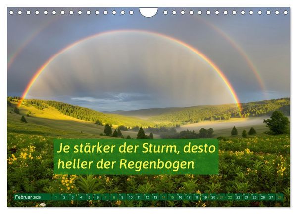 Produktbild: Regenmomente &ndash; Spr&uuml;che f&uuml;r graue Tage (Wandkalender 2026 DIN A4 quer), CALVENDO Monatskalender