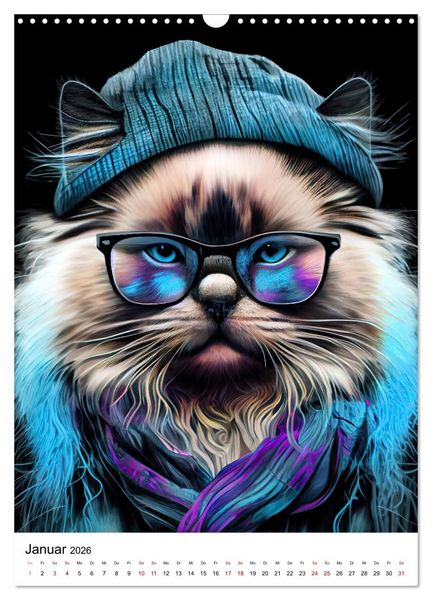 Produktbild: Hipster Katzen (Wandkalender 2026 DIN A3 hoch), CALVENDO Monatskalender