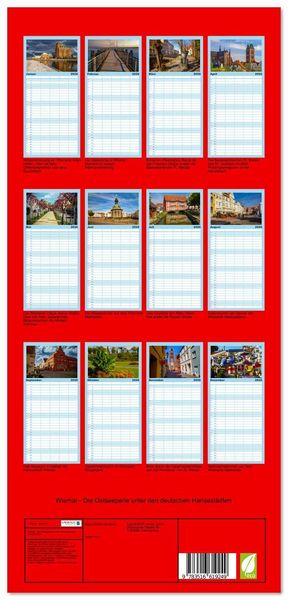 Produktbild: Familienplaner 2026 - Wismar - Die Ostseeperle unter den deutschen Hansest&auml;dten mit 5 Spalten (Wandkalender, 21 x 45 cm) CALVENDO
