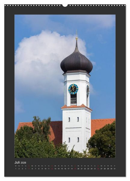 Produktbild: Kircht&uuml;rme im Landkreis F&uuml;rstenfeldbruck (hochwertiger Premium Wandkalender 2026 DIN A2 hoch), Kunstdruck in Hochglanz