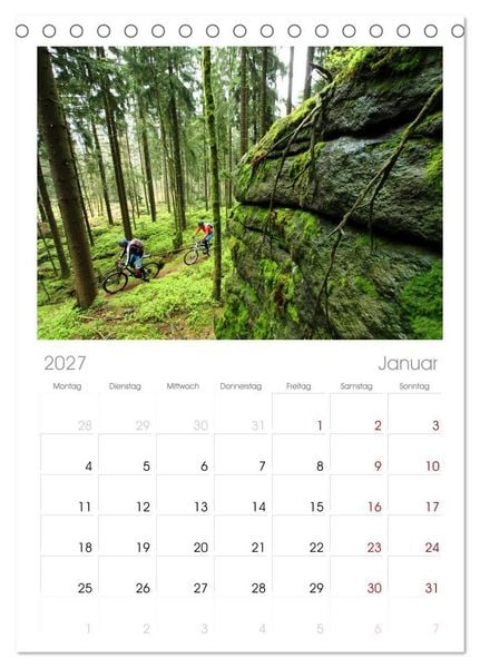 Produktbild: Tischplaner 2027 - Mountainbike Traumpfade (A5 Tischkalender zum Aufstellen) CALVENDO