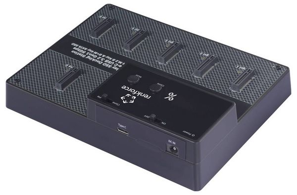 Produktbild: Renkforce RF-6BDS-350 5fach Festplatten-Kopierstation M.2 SATA 6 Gb/s, USB-C&reg;
