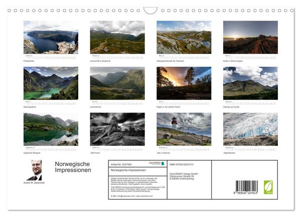Produktbild: Norwegische Impressionen (Wandkalender 2026 DIN A3 quer), CALVENDO Monatskalender