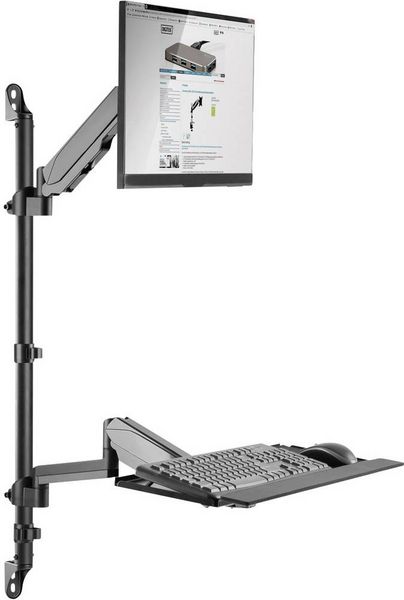 Produktbild: Digitus Monitor-Wandhalterung DA-90372 1 Display(s) 43,2 cm (17") - 81,3 cm (32") Schwarz H&ouml;henverstellbar, Schwenkbar, Neigbar, Neigbar