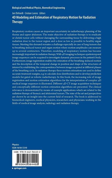 Produktbild: 4D Modeling and Estimation of Respiratory Motion for Radiation Therapy