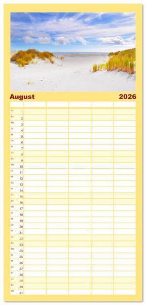 Produktbild: Familienplaner 2026 - Erlebe mit mir das Naturwunder Neuseeland die S&uuml;dinsel mit 5 Spalten (Wandkalender, 21 x 45 cm) CALVENDO