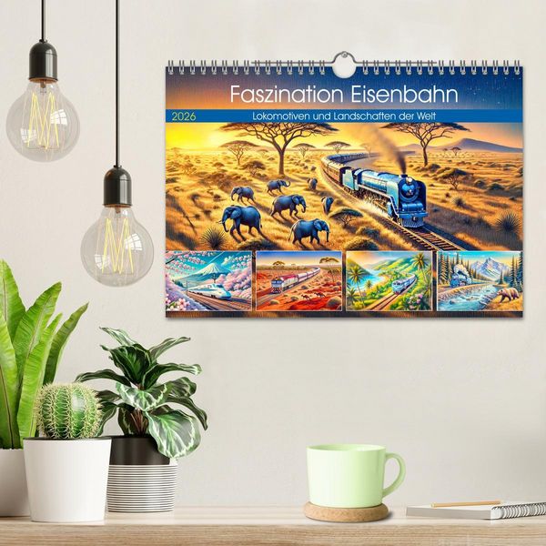 Produktbild: Faszination Eisenbahn - Lokomotiven und Landschaften der Welt (Wandkalender 2026 DIN A4 quer), CALVENDO Monatskalender