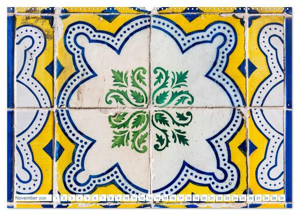 Produktbild: Fliesen von Lissabon (hochwertiger Premium Wandkalender 2026 DIN A2 quer), Kunstdruck in Hochglanz