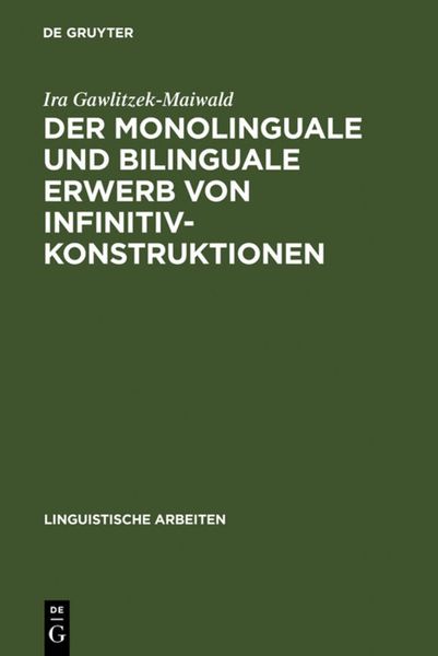 Produktbild: Der monolinguale und bilinguale Erwerb von Infinitivkonstruktionen