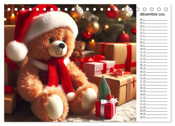 Produktbild: Un voyage enchant&eacute; au pays des oursons -Des oursons cr&eacute;&eacute;s par l'IA (Calendrier de bureau 2026 DIN A5 vertical), CALVENDO calendrier mensuel