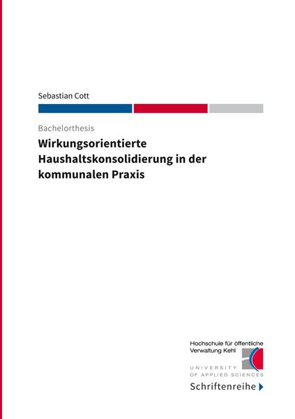 Produktbild: Wirkungsorientierte Haushaltskonsolidierung in der kommunalen Praxis