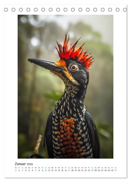 Produktbild: Exotische Sch&ouml;nheiten - pr&auml;chtig bunte V&ouml;gel (Tischkalender 2026 DIN A5 hoch), CALVENDO Monatskalender