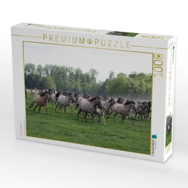 Produktbild: CALVENDO Puzzle D&uuml;lmener Wildpferde | 1000 Teile Lege-Gr&ouml;&szlig;e 64x48cm Foto-Puzzle f&uuml;r gl&uuml;ckliche Stunden