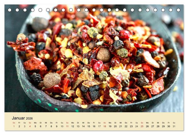 Produktbild: Aromatische Gew&uuml;rze. Die himmlischen Kostbarkeiten aus aller Welt (Tischkalender 2026 DIN A5 quer), CALVENDO Monatskalender