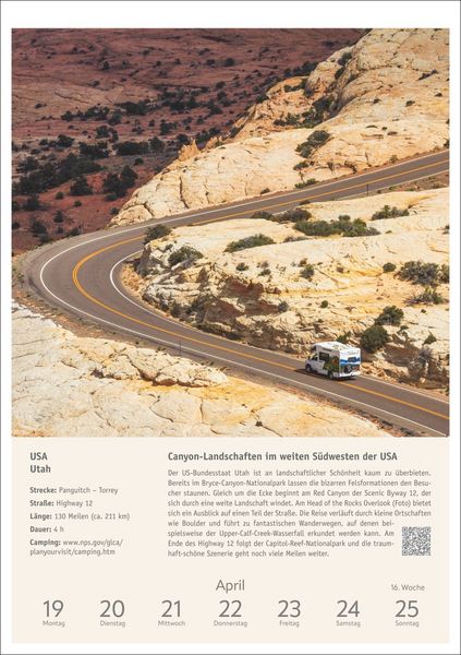 Produktbild: Campinglust Wochen-Kulturkalender 2027 - 53 unvergessliche Touren