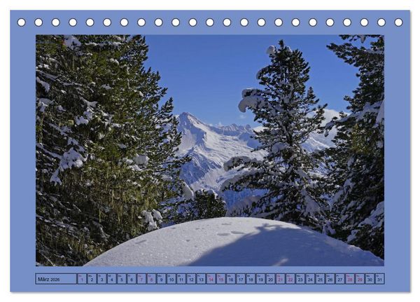 Produktbild: Winterwanderung in den Tuxer Alpen (Tischkalender 2026 DIN A5 quer), CALVENDO Monatskalender