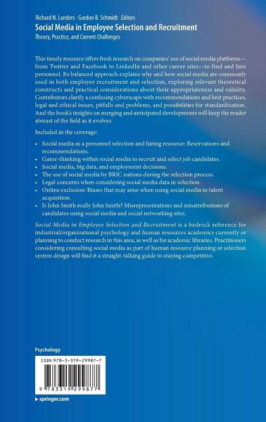 Produktbild: Social Media in Employee Selection and Recruitment