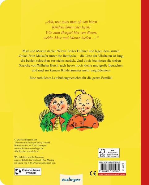 Produktbild: Max und Moritz &ndash; Eine Bubengeschichte in sieben Streichen