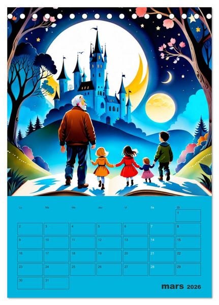 Produktbild: Les fables illustr&eacute;es (Calendrier de bureau 2026 DIN A5 horizontal), CALVENDO calendrier mensuel