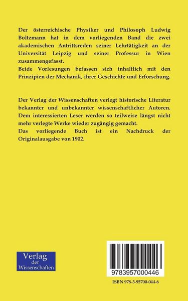 Produktbild: &Uuml;ber die Prinzipien der Mechanik