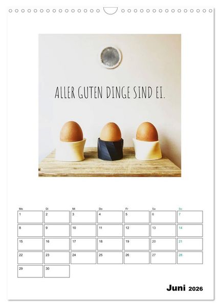 Produktbild: Mit Eiern durch's Jahr. (Wandkalender 2026 DIN A3 hoch), CALVENDO Monatskalender