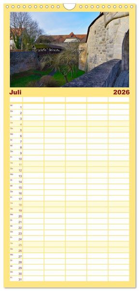 Produktbild: Familienplaner 2026 - Erlebe mit mir Rothenburg ob der Tauber mit 5 Spalten (Wandkalender, 21 x 45 cm) CALVENDO