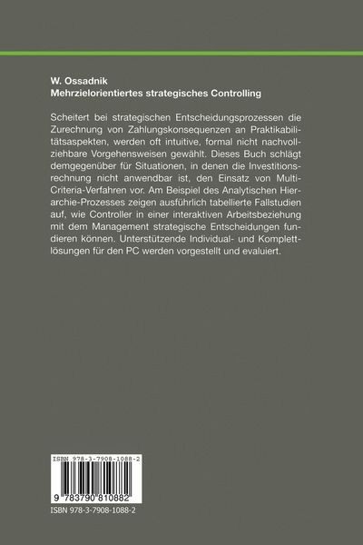 Produktbild: Mehrzielorientiertes strategisches Controlling
