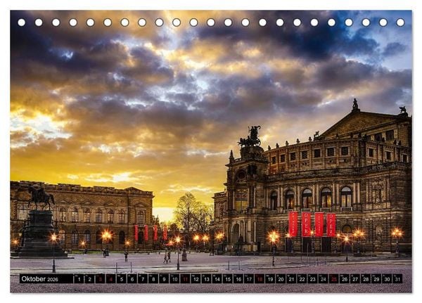 Produktbild: WUNDERVOLLES DRESDEN (Tischkalender 2026 DIN A5 quer), CALVENDO Monatskalender
