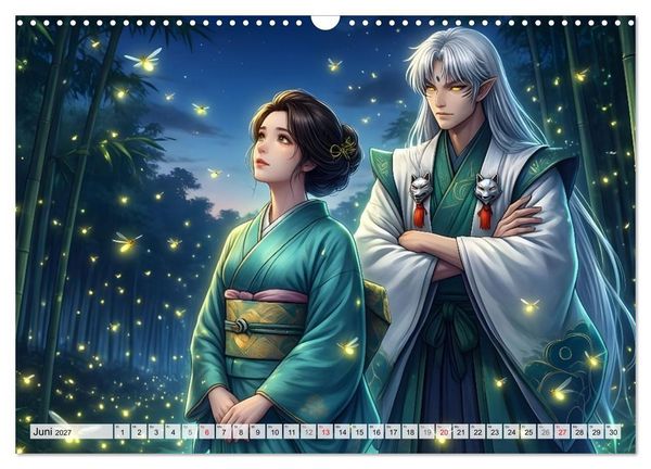 Produktbild: Meiji Mondkalender (Wandkalender 2027 DIN A3 quer), CALVENDO Monatskalender