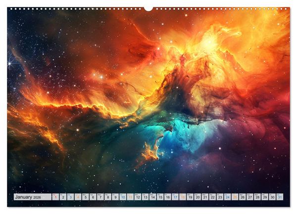 Produktbild: Dazzling Nebulae (High Quality Premium Wall Calendar 2026 DIN A2 landscape),CALVENDO 12 Month Wall Calendar