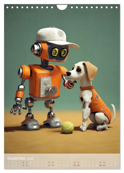 Produktbild: RoboLife - Niedliche Blechfreunde im Alltag (Wandkalender 2026 DIN A4 hoch), CALVENDO Monatskalender