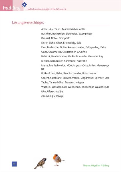 Produktbild: Ged&auml;chtnistraining Senioren - Ged&auml;chtnistraining f&uuml;r jede Jahreszeit: Fr&uuml;hling. Spielerisches Ged&auml;chtnistraining f&uuml;r Senioren. Auch mit Demenz.