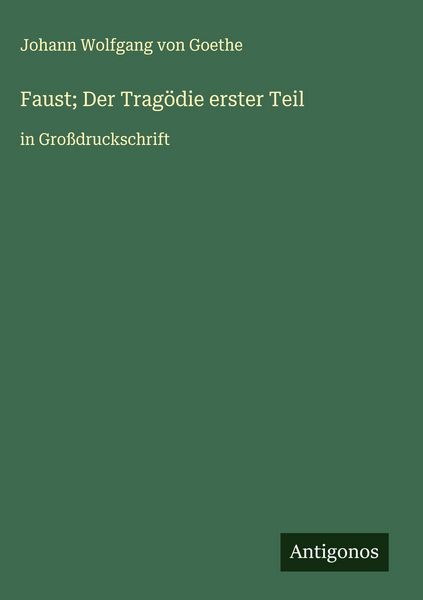 Produktbild: Faust; Der Trag&ouml;die erster Teil