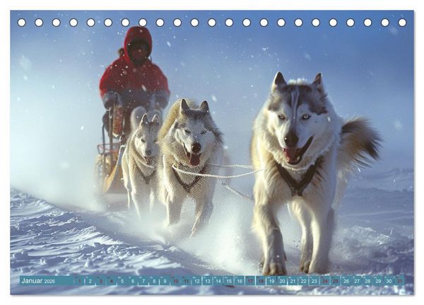 Produktbild: Schlittenhund Tr&auml;ume (Tischkalender 2026 DIN A5 quer), CALVENDO Monatskalender