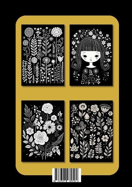 Produktbild: Schwarzes Malbuch Blumen