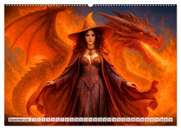 Produktbild: Mystische Hexen - Magische Frauen und finstere N&auml;chte (Wandkalender 2026 DIN A2 quer), CALVENDO Monatskalender
