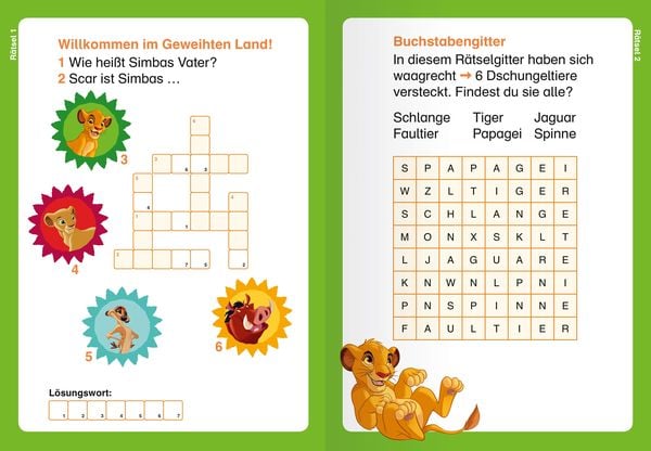 Produktbild: Disney Der König der Löwen - Kreuzworträtsel zum Lesenlernen