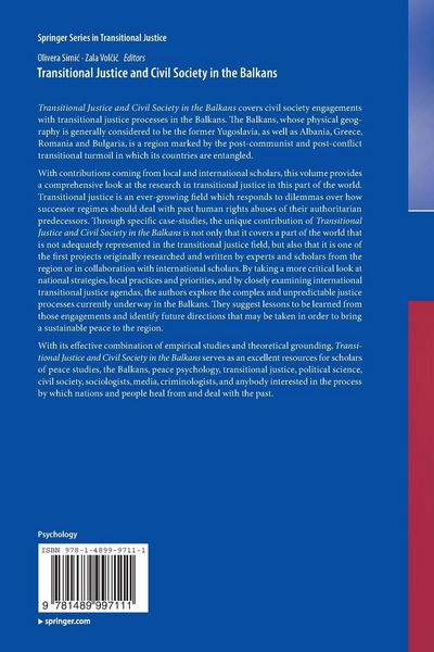 Produktbild: Transitional Justice and Civil Society in the Balkans
