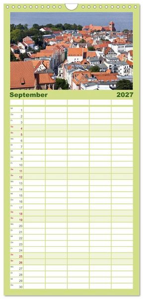Produktbild: Familienplaner 2027 - Stralsund - Momente einer Reise mit 5 Spalten (Wandkalender, 21 x 45 cm) CALVENDO