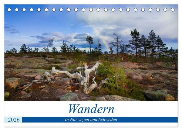 Wandern - In Norwegen und Schweden (Tischkalender 2026 DIN A5 quer), CALVENDO Monatskalender