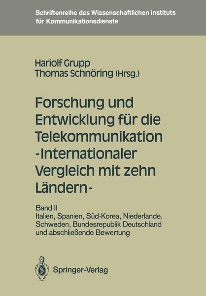 Produktbild: Forschung und Entwicklung f&uuml;r die Telekommunikation - Internationaler Vergleich mit zehn L&auml;ndern -