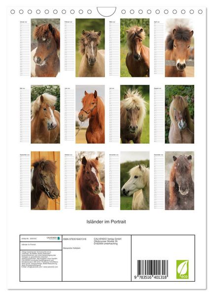 Produktbild: Isl&auml;nder im Portrait (Wandkalender 2026 DIN A4 hoch), CALVENDO Monatskalender