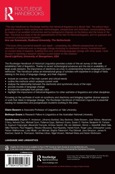 Produktbild: The Routledge Handbook of Historical Linguistics