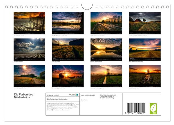 Produktbild: Die Farben des Niederrheins (Wandkalender 2026 DIN A4 quer), CALVENDO Monatskalender