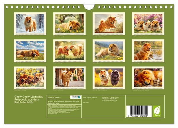 Produktbild: Chow Chow Momente. Fellpoesie aus dem Reich der Mitte (Wandkalender 2026 DIN A4 quer), CALVENDO Monatskalender